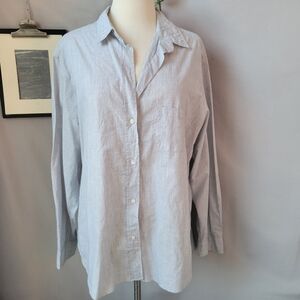 Grayson The Hero Cotton Button-Up Shirt Mélange Gray 5 XL